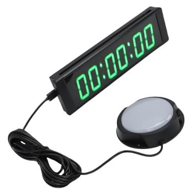 Imagem de Zhjvihx Cronômetro de Ginástica, Display LED Verde de 1,5 Polegadas e 6 Dígitos, Contagem Regressiva, Relógio de Cronômetro de Corrida Com Botão Com Fio de Controle Remoto,