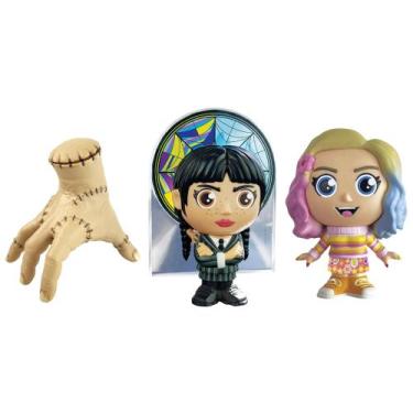 Imagem de Kit Bonecos Wandinha Vitral Enid Mãozinha Fandom Box Série Netflix Lid