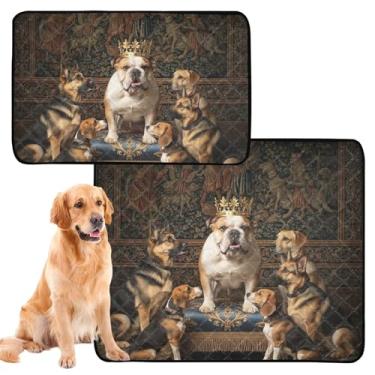Imagem de King Dogs Almofadas reutilizáveis para xixi para cães de estimação, laváveis e impermeáveis, antiderrapantes, absorventes para filhotes, penico, médio + grande, conjunto de 2