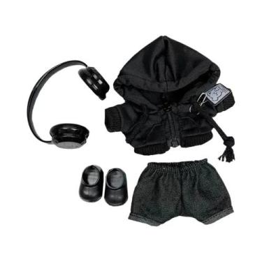 Imagem de Jaqueta Moletom Casual Preta Para Homens Da Série Labubu Big into Ener