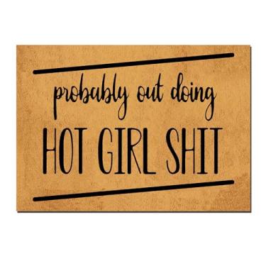 Imagem de MOMOBO Capacho engraçado para ambientes internos – Tapetes de porta da frente para meninas quentes para casa e escritório Tapete decorativo de entrada para banho/jardim/cozinha/quarto, borracha