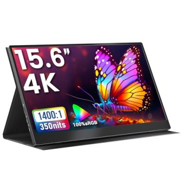 Imagem de Upperizon Monitor portátil de 39.6 cm 4K UHD 3840X2160 100% sRGB 60Hz IPS HDR HDMI USB-C Monitor de viagem para laptop, MacBook, PC, Surface PS5 Xbox, monitor externo com capa e alto-falantes