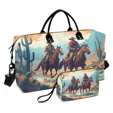 Imagem de CEBUGI Bolsa feminina acolchoada Western Cowboy grande para viagem de fim de semana bolsas hospitalares para trabalho de parto e parto