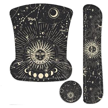Imagem de Lateefah Mouse pad com descanso de pulso, mouse pad 3 em 1 para jogos, descanso de pulso para teclado, mouse ergonômico de espuma viscoelástica com suporte de pulso para teclado de computador