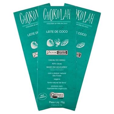 Imagem de Kit 3X: Chocolate ao Leite de Coco S/Açúcar Org CHoKolaH 70g