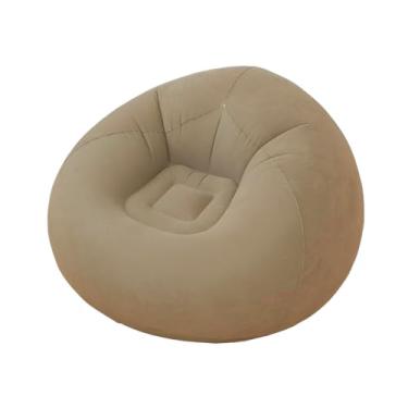 Imagem de Sofá Inflável Puff Poltrona Aveludado Descanso Aconchego Cor:Cinza