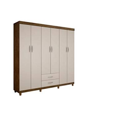 Imagem de Roupeiro Milao 6 Portas Sem Espelho Ipê & Off Sallêto Móveis