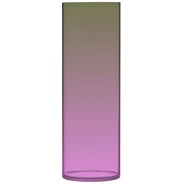 Imagem de Vaso alto de plástico gradiente ombré, orquídea, fofo, cilíndrico, floral, moderno, decoração de mesa, 30 cm x 9,9 cm