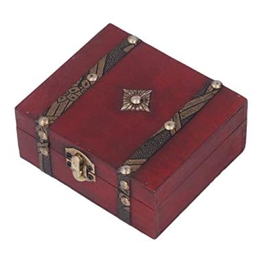 Imagem de ZJchao Baú de Tesouro de Madeira, Caixa de Joias de Cedro Estilo Chinês retrô Com Acabamento Fino, para Bijuterias Colares Anéis Brincos Presente de Escritório