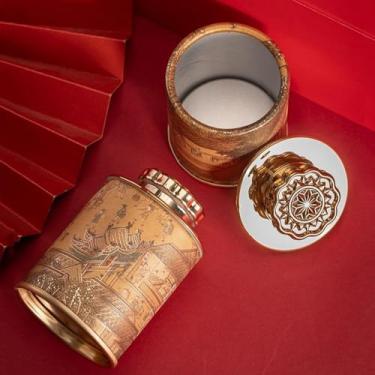 Imagem de 1 organizador de café retrô preto chá verde hermético recipiente de viagem recipiente selado lata de chá caixa de armazenamento