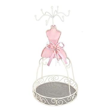 Imagem de ZJchao Suporte de Exibição de Joias Elegante e Moderno Organizador de Porta-joias para Mulheres Meninas Decoração de Casa Tecido de Gesso de Resina Ferro Grande Modelo (Estrutura de ferro