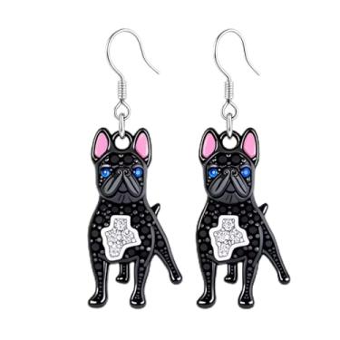 Imagem de OSCCI Adoráveis brincos de acrílico para filhotes de cachorro – Ganchos de liga durável, com tema de animal de estimação fofos, ótimos para roupas casuais e de festa, Acrílico, Sem pedra preciosa