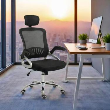 Imagem de Cadeira Escritório Presidente Giratória Ergonômica Premium encosto de 