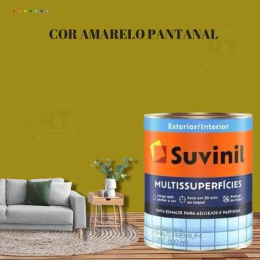 Imagem de Tinta Epoxi Cozinhas e Banheiros Cor Amarelo Multissuperfícies 800ml S