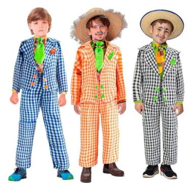 Imagem de Roupa Infantil Masculina Festa Junina Jeca Tatu Conjunto Completo
