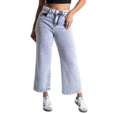 Imagem de Calça Jeans Sawray Wide Leg Cropped - 280880 - Azul claro 44, 44, Azul