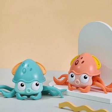 Imagem de Brinquedo Interativo Bebê POLVO Fujão Recarregável C/ Som Luz E Movime
