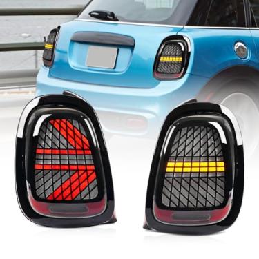 Imagem de Archaic Luzes traseiras compatíveis com Mini Cooper F55 F56 F57 2014-2021, lâmpada traseira com 3 modelos de animação, lente fumê