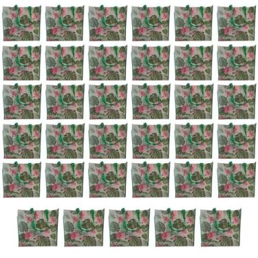 Imagem de Bolsa Ecobag Sacola De Ombo Kit 35 Uni Compras Mercado Dobravel Alças 