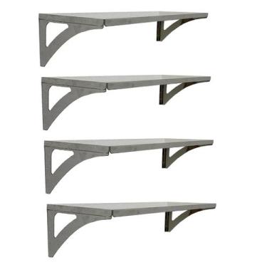 Imagem de Prateleira Aço Inox Parede Decoração 72x21 G 4Und - INOX LAURINDOS