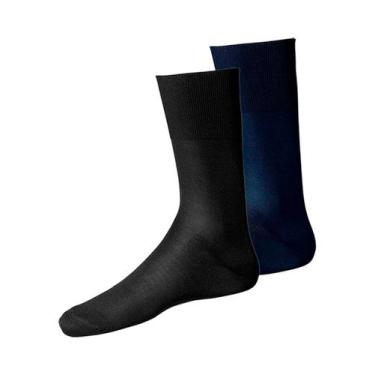 Imagem de Kit com 2 Pares de Meias Social Lupo 1100-011/049 Colorido, Azul marin