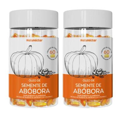Imagem de Kit 2 Potes Óleo Semente de Abobora Suplemento Alimentar Natural Rico 