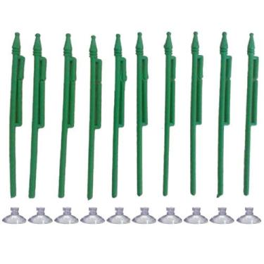 Imagem de Kit 40 Mini Haste Suporte Verde P/ Bandeira Brasil C/Ventosa - H Plást