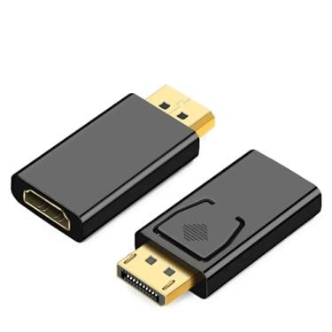 Imagem de Adaptador DisplayPort 4K para HDMI, pacote com 2, porta de exibição unidirecional banhada a ouro, adaptador DP para HDMI, compatível com HP, HDTV, AMD, NVIDIA, Dell, GPU, projetor, PC, desktop