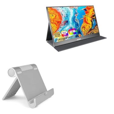 Imagem de Suporte e suporte BoxWave compatível com monitor portátil Newsoul MNN M156F01 (15,6 polegadas) – Suporte de alumínio VersaView, portátil, suporte de visualização com vários ângulos