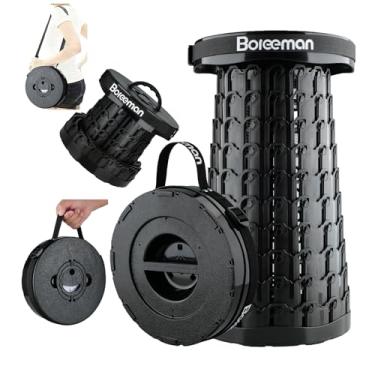 Imagem de Boreeman Banqueta dobrável atualizada 2026, leve, mas resistente, com capacidade de carga, 362 kg, banquinho dobrável portátil para acampamento, pesca, trilhas, churrasco