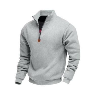 Imagem de Moletom Masculino De Fleece Com Zíper Frontal, Manga Longa, Confortáve