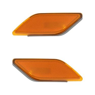 Imagem de eMagTech Tampa de luzes laterais para para-choque dianteiro esquerdo e direito 2078200421, 2078200321 compatível com Mercedes-Benz E350 Coupe 2 portas 3,5L