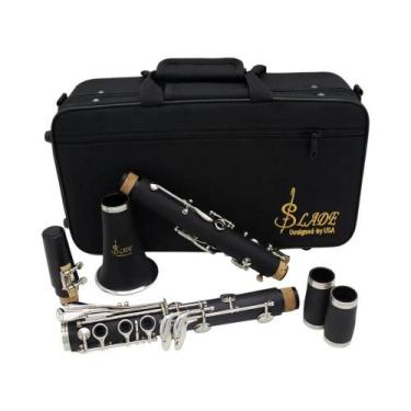 Imagem de Clarinete Tenor Bb Profissional SLADE 17 Teclas Instrumento De Madeira