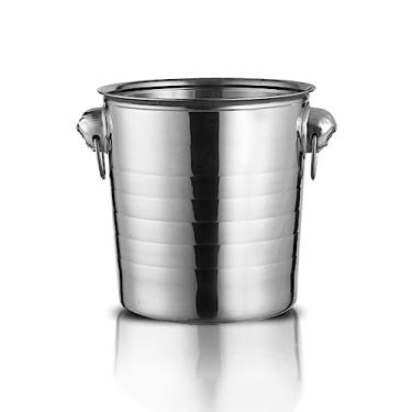 Imagem de Balde de gelo balde de gelo champanhe balde de gelo com alça montada em anel refrigerador de vinho de aço inoxidável para bar de coquetel cerveja vinho tinto bebidas festa, gelo congelado por mais