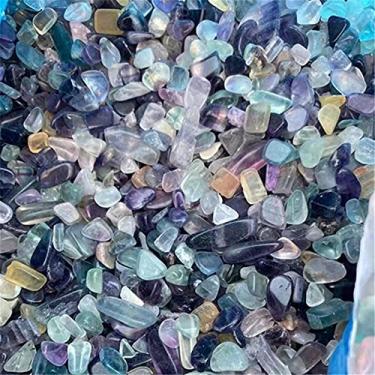 Imagem de Pedra arco-íris fluorita lascas cristais pedras naturais polidas cascalhos para decoração equilíbrio pedra preciosa decoração (cor: 100g, tamanho: 7-9 mm)
