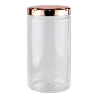 Imagem de Pote Plástico Reto com Tampa de Rosca Rose Gold 1,8 LT Multiuso - Pana