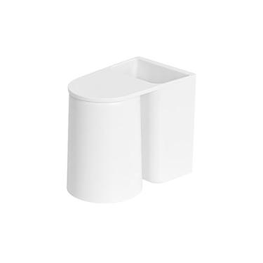 Imagem de Suporte de escova de dentes suporte de escova de dentes de parede suporte de pasta de dente branco rack de armazenamento pendurado economia de espaço com copo magnético rack de armazenamento de escova