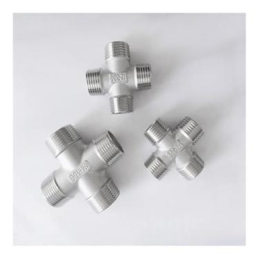 Imagem de 1/10.2 cm 3/20.3 cm 1/5.1 cm 3/10.2 cm 2.5 cm BSPT macho cruz 4 vias conector splicer divisor 304 aço inoxidável encaixe de tubulação Wate Gas óleo combustível (2.5 cm)