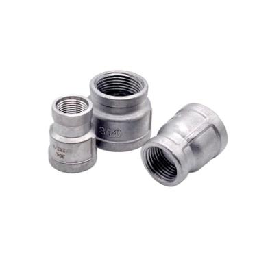 Imagem de 1 peça 1/20.3 cm 1/10.2 cm 3/20.3 cm 1/5.1 cm 3/10.2 cm 2.5 cm 1-1/10.2 cm 1-1/5.1 cm fêmea para fêmea redutor de rosca 304 conector de encaixe de tubo de aço inoxidável (DN25 para DN8)