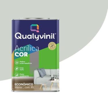 Imagem de Qualyvinil - Tinta Acrílica para Parede Econômica 18L Antimofo Secagem Rápida Rende Muito (Crômio)