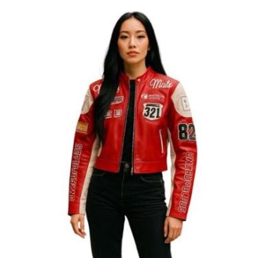 Imagem de Jaqueta Feminina Couro Fake Modelo Motoqueira Curta Muts-Feminino