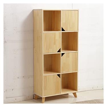 Imagem de Estante de madeira maciça, estante infantil para estudantes, armário baixo para sala de estar simples (cor: 106 x 30 x 83 cm) (68 x 30 x 148 cm com porta)