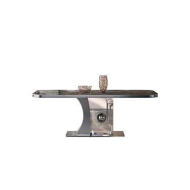 Imagem de Mesa de jantar, mesa de jantar de ardósia nórdica para uso doméstico, apartamento, mesa de festa, retangular, simples, mesa de jantar, mesa de computador, mesa de cozinha moderna