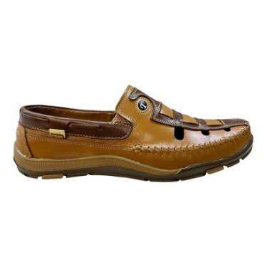 Imagem de Mocassim Masculino Tertuliano 79 Ultraconforto Solado Emborrachado Couro Caramelo-Masculino