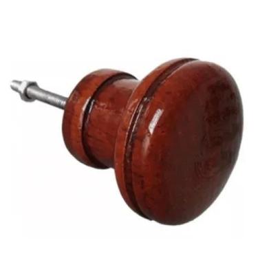 Imagem de Puxador De Madeira Cogumelo Medio Mogno Verniz - Akio