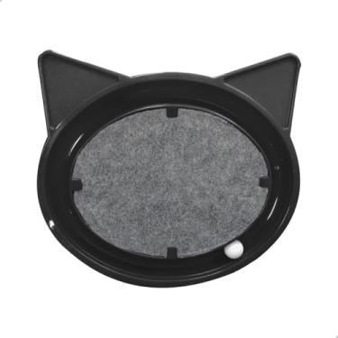 Imagem de Arranhador para Gatos com Bolinha Interativa Antiestresse – Brinquedo Antistress Preto
