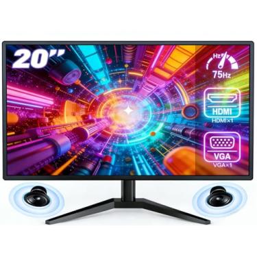 Imagem de Monitor Gamer LCD 20 Polegadas pc,1600x900 HD,Alto-falantes Integrados,100Hz,Tempo de Resposta 1ms,250cd/m²,72% NTSC,1000:1,HDMI/VGA/AUIDO/DC,Bivolt