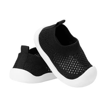 Imagem de Sapatos de caminhada para bebês, crianças, meninas, meninos, sola macia, malha respirável, sem cadarço, sapatos largos para o verão, flexível, leve, antiderrapante, causal, mais seguro, sapatos de