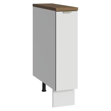 Imagem de Balcão Porta-temperos 20cm 1 Porta (com Tampo) Branco Veludo/Rustic Lux Madesa