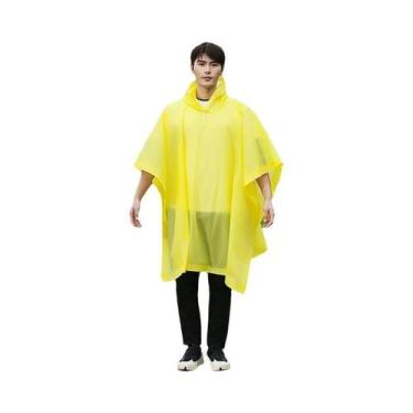 Imagem de Capa De Chuva Reutilizável Impermeável Para Adultos Com Capuz Ajustáve